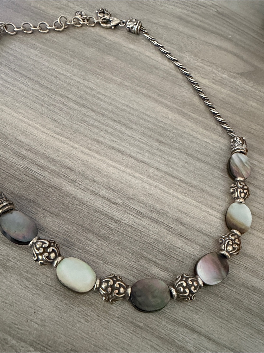 Brighton necklace featuring mother of pearls abalone stones NWOT